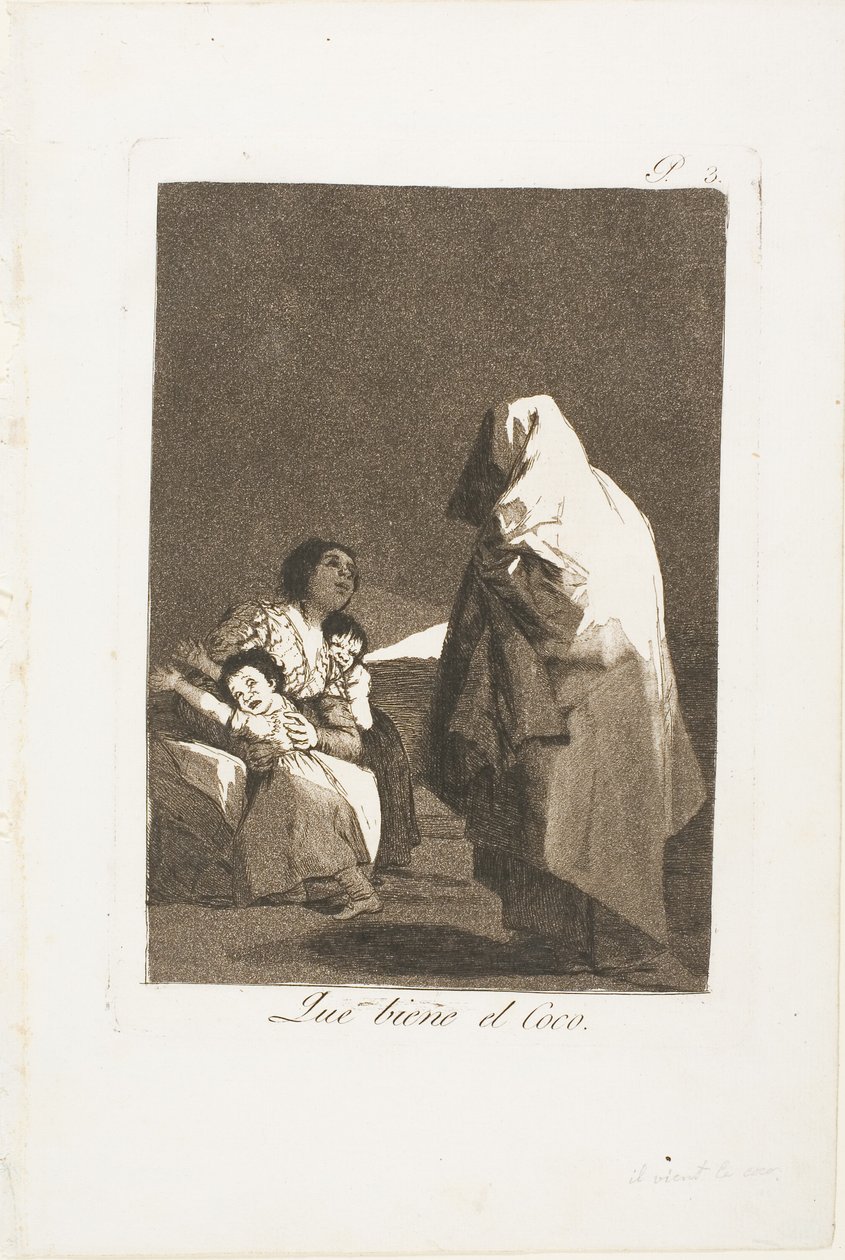 Here Comes the Bogeyman, tallerken tre fra Los Caprichos av Francisco Jose de Goya y Lucientes