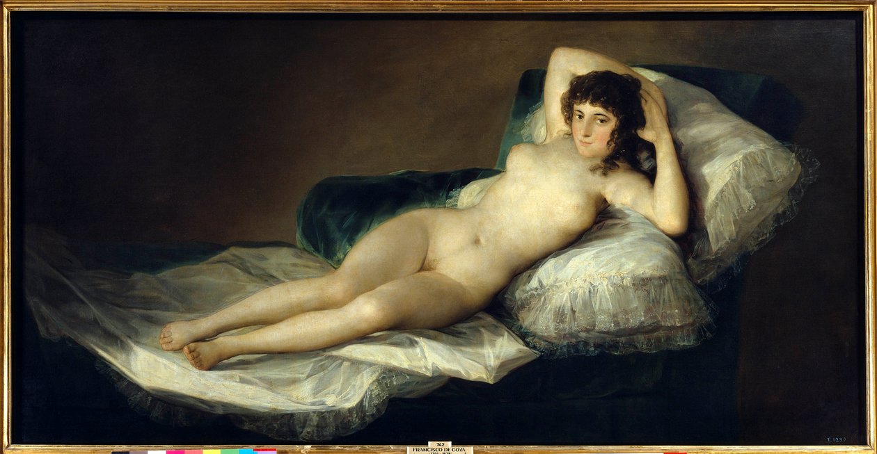 Den nakne maja (The Nude Maja), ca. 1800 (olje på lerret) av Francisco Jose de Goya y Lucientes