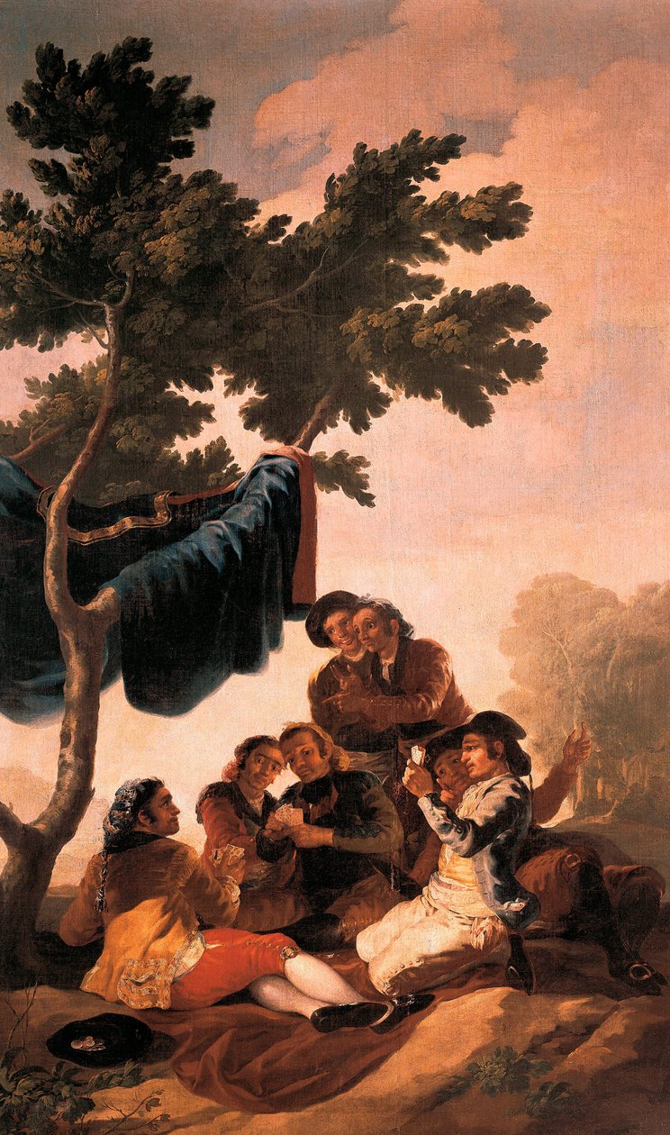 ""Kortspillerne"" Maleri av Francisco de Goya y Lucientes (1746-1828) for et billedvev laget ved Royal Tapestry Manufactory for spisesalen til El Pardo-palasset i 1778. Prado-museet. Madrid av Francisco Jose de Goya y Lucientes