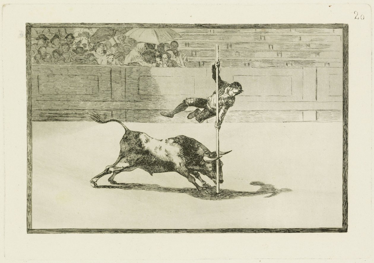 Juanito Apianis smidighet og dristighet i arenaen i Madrid, Tauromaquia 20 av Francisco Jose de Goya y Lucientes