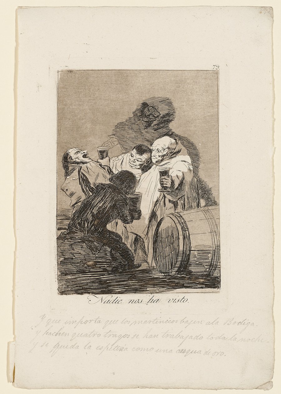Nobody Has Seen Us, tallerken fra "Los Caprichos", 1799 av Francisco de Goya