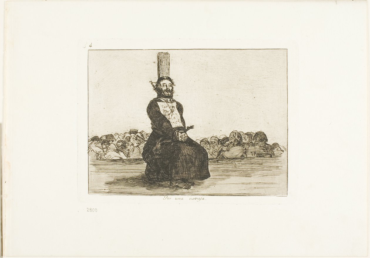 På grunn av en kniv, plate 34 fra The Disasters of War av Francisco Jose de Goya y Lucientes