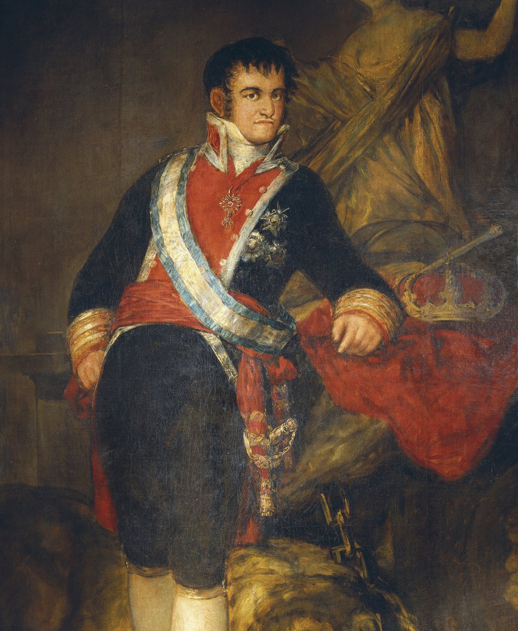 Portrett av kong Ferdinand VII, detalj av Francisco Jose de Goya y Lucientes