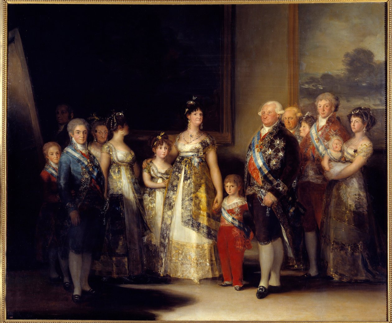 Portrett av kongen av Spania Charles IV (1748-1819) og hans familie I sentrum Dronning Marie Louise de Bourbon-Parma (1751-1819). Maleri av Francisco de Goya y Lucientes (1746-1828) av Francisco de Goya