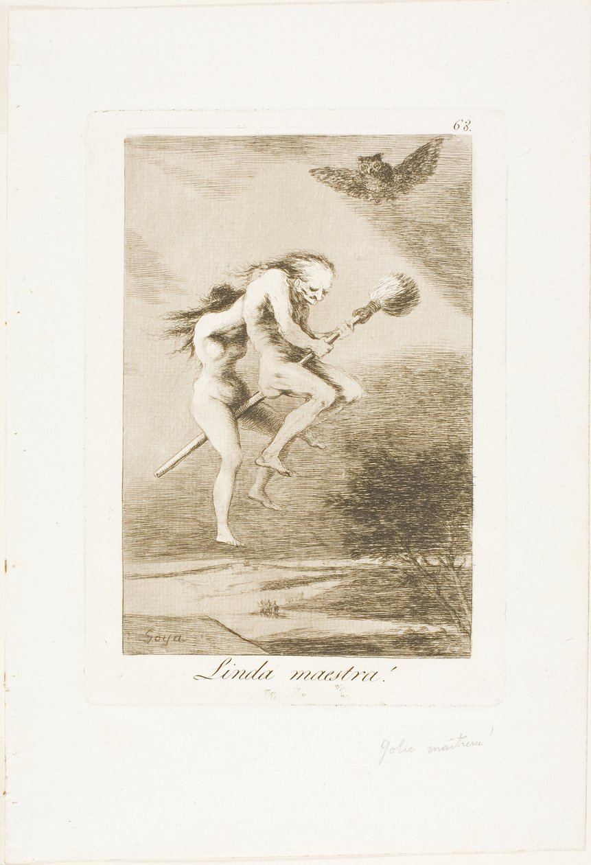 Pretty Teacher!, plate 68 fra Los Caprichos av Francisco Jose de Goya y Lucientes
