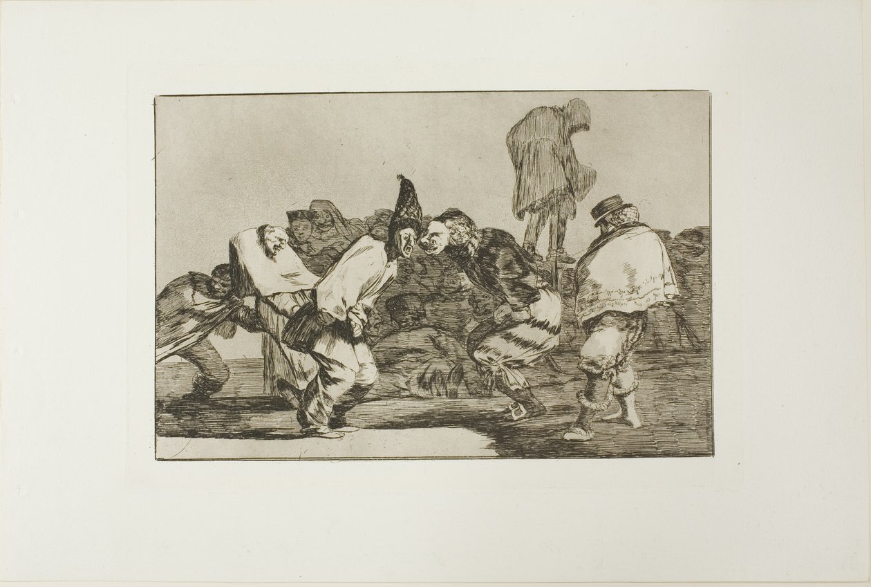 Gled deg, Carnival, for Tomorrow You will Be Ashes, plate 14 fra Los Proverbios av Francisco Jose de Goya y Lucientes
