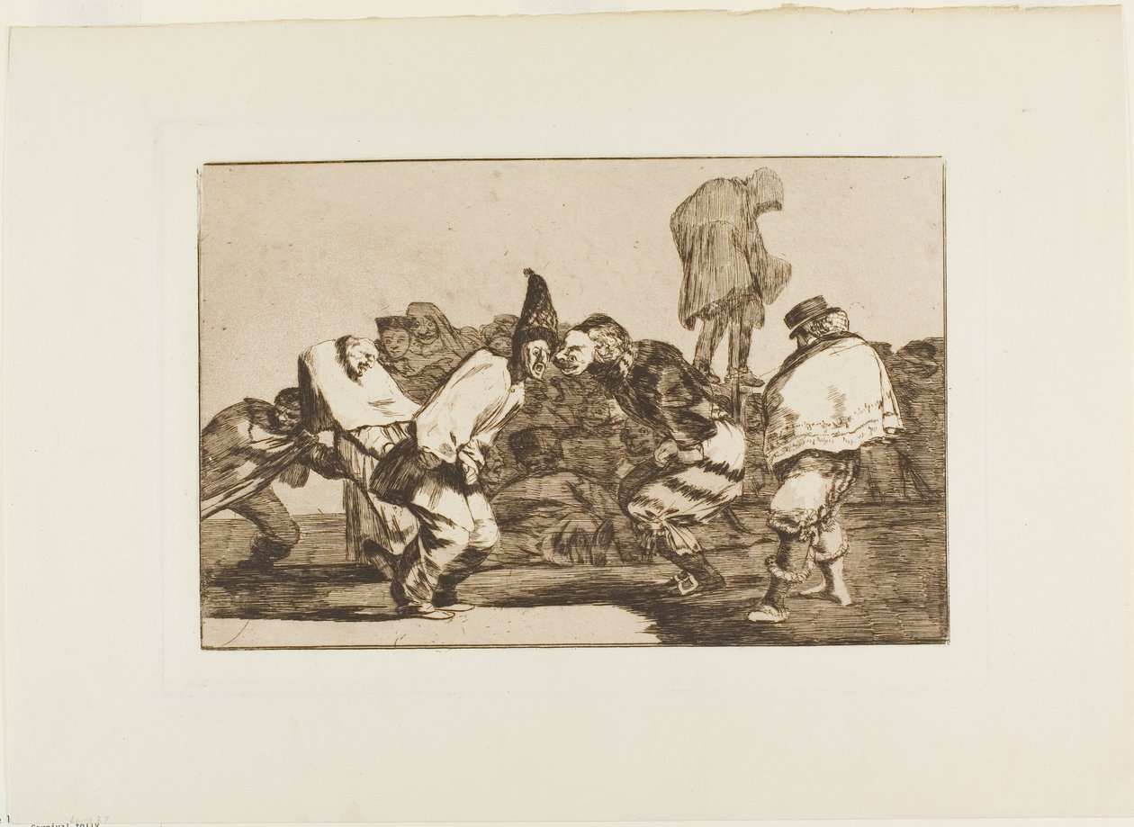 Gled deg, Carnival, for Tomorrow You will Be Ashes, plate 14 fra Los Proverbios av Francisco Jose de Goya y Lucientes