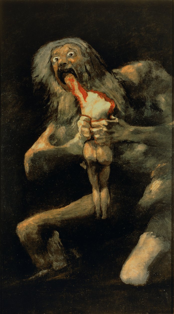 Saturn fortærer en av sine sønner av Francisco de Goya