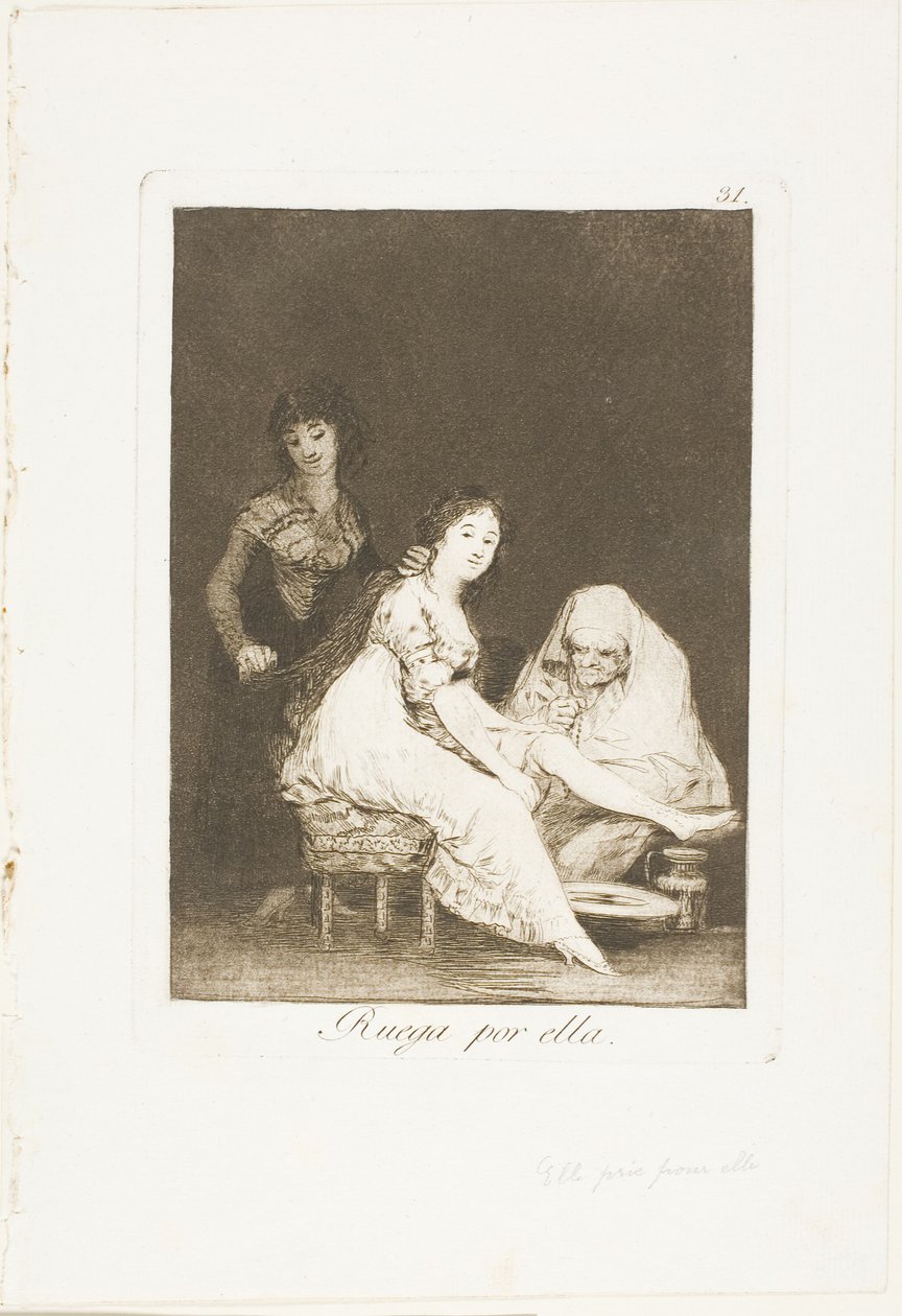 She Prays for Her, plate 31 fra Los Caprichos av Francisco Jose de Goya y Lucientes