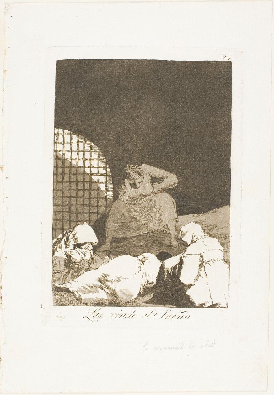 Sleep Overcomes Them, plate 34 fra Los Caprichos av Francisco Jose de Goya y Lucientes