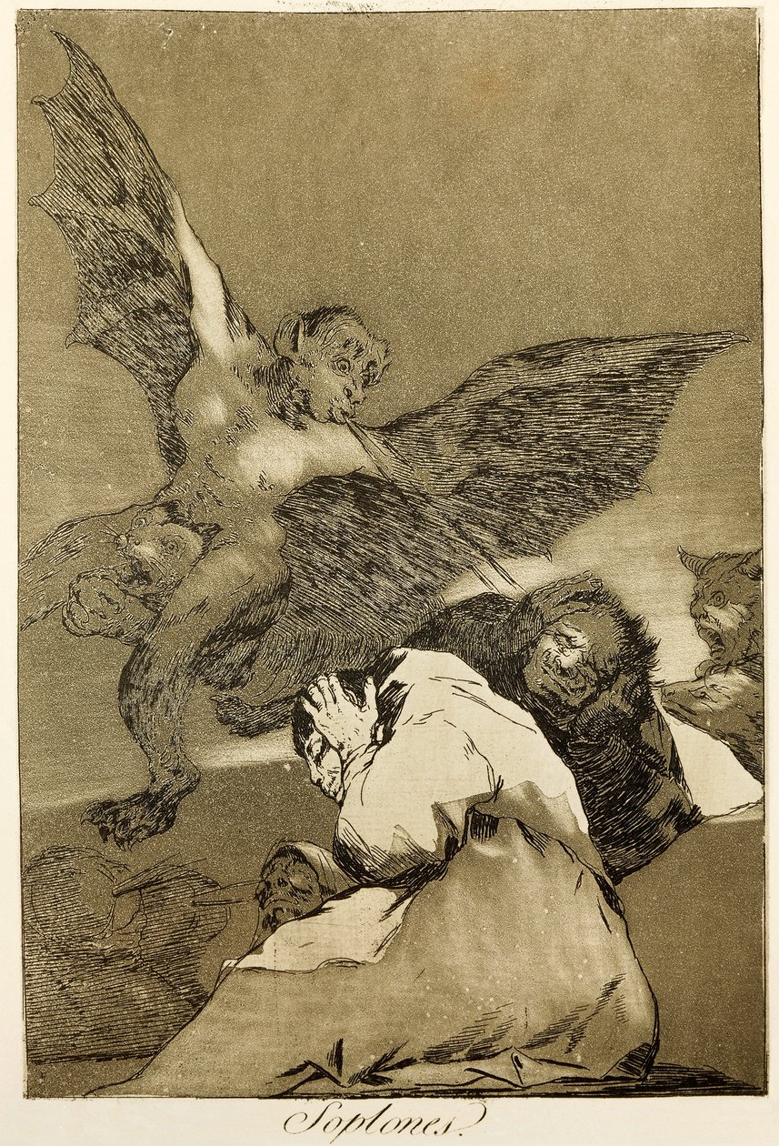 Snitches av Francisco de Goya (1746-1828), Etsing og akvatint nummer 48 i serien Capricci (circaprichos) av Francisco Jose de Goya y Lucientes
