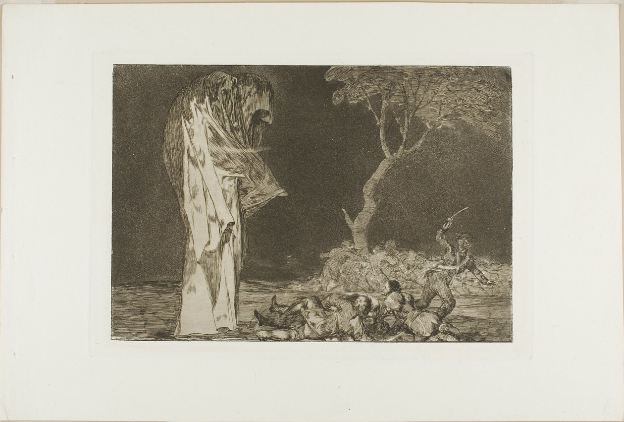 Soldiers Frightened by a Phantom, fra Disparates, publisert som plate 2 i Los Proverbios av Francisco Jose de Goya y Lucientes