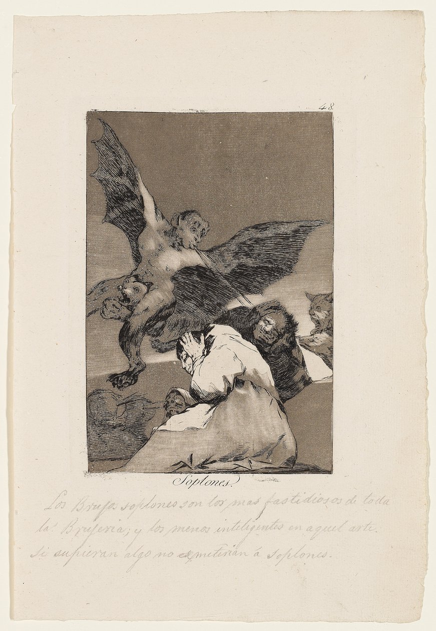 Snitches, tallerken fra "Los Caprichos", 1799 av Francisco de Goya