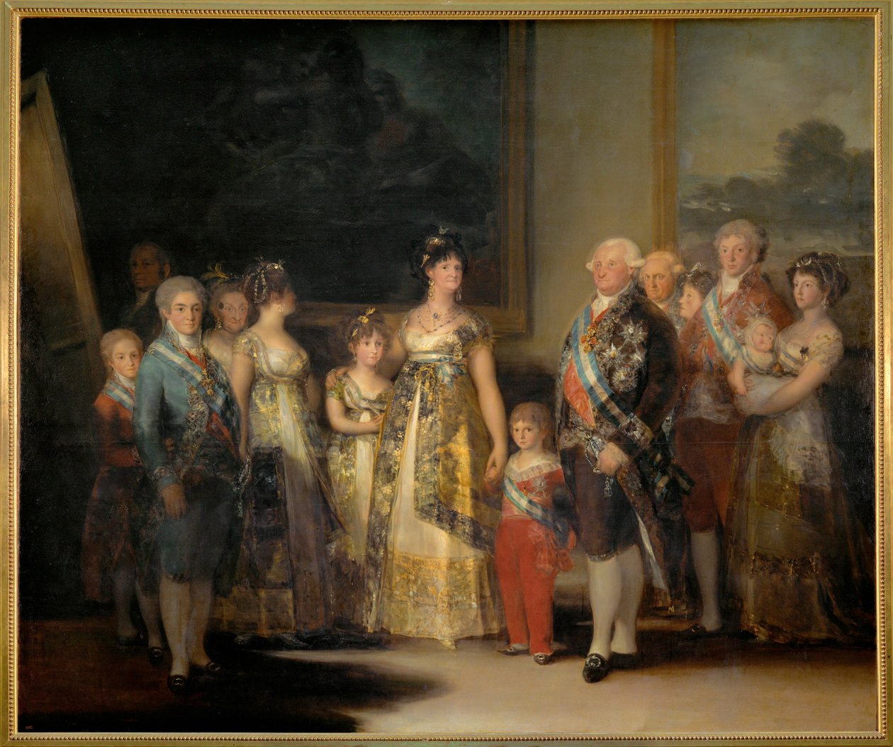 Den spanske kong Karl IV og hans familie, dronning Louisa og deres barn (maleri på lerret) av Francisco Jose de Goya y Lucientes