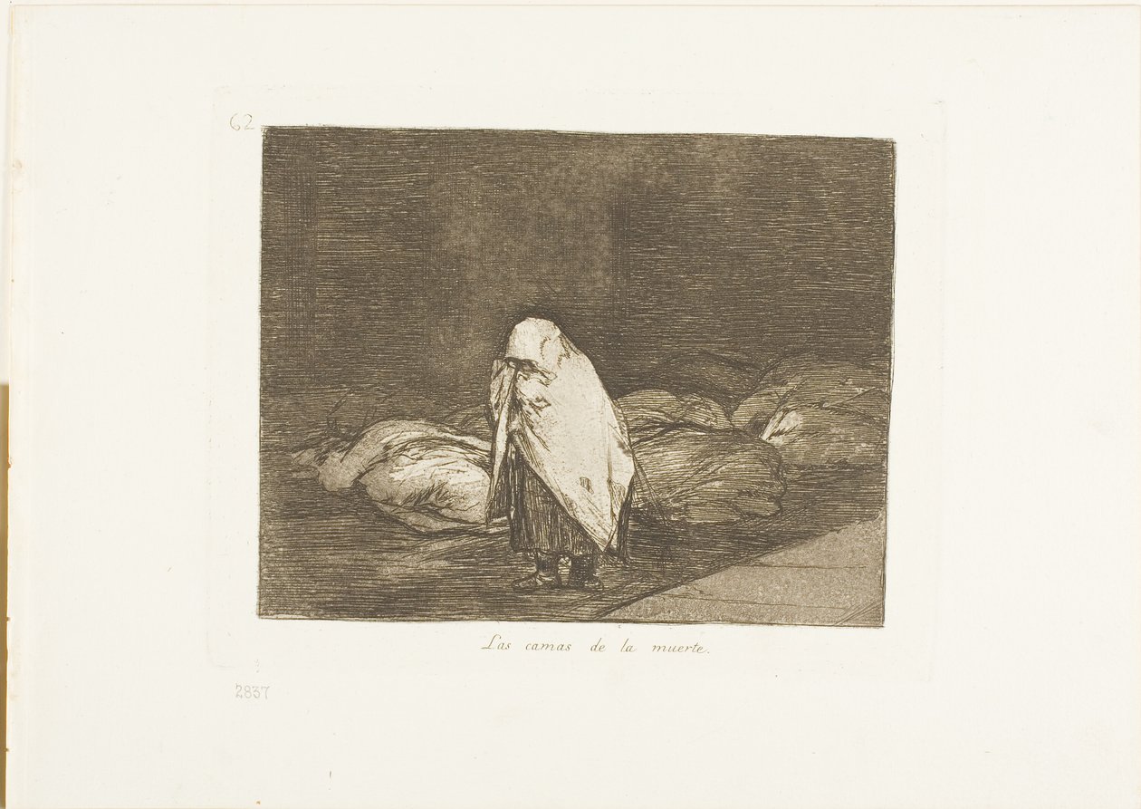 The Beds of Death, plate 62 fra The Disasters of War av Francisco Jose de Goya y Lucientes