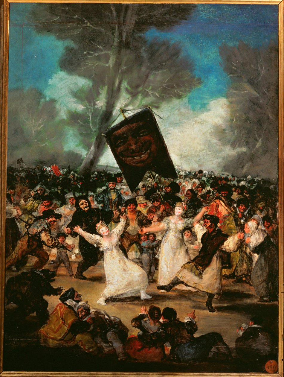 Sardinens begravelse (maleri på tre) av Francisco Jose de Goya y Lucientes