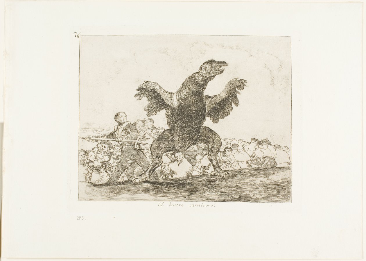 The Carnivorous Vulture, plate 76 fra The Disasters of War av Francisco Jose de Goya y Lucientes