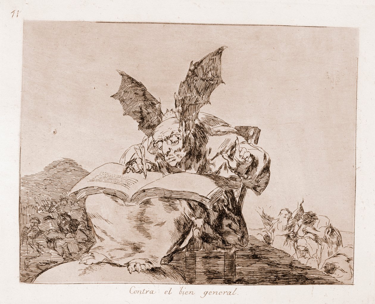 The Disasters of War: Against the common good (radering fra den forberedende tegningen av Francisco de Goya