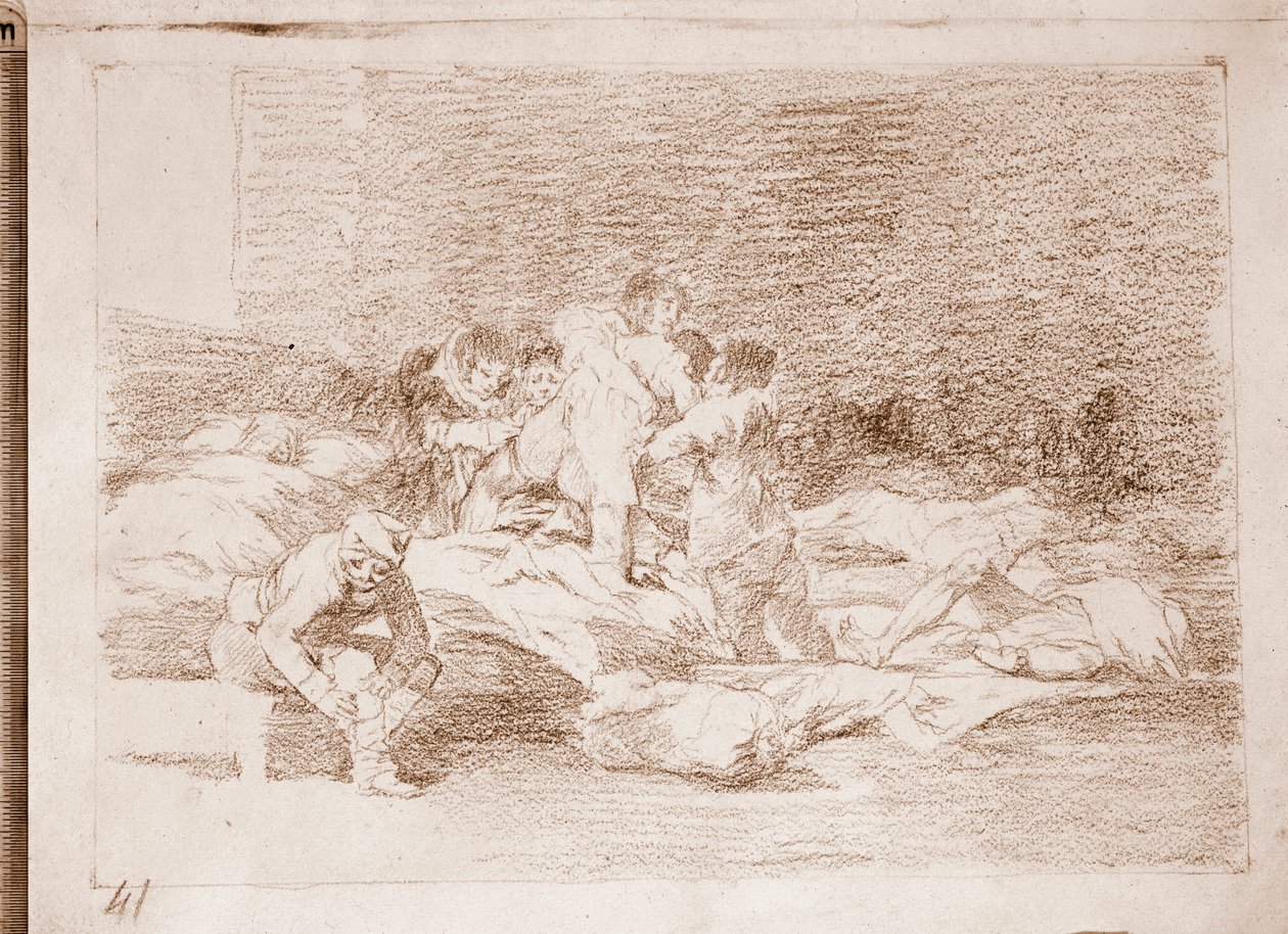 The Disasters of War: Og de også (forberedende tegning av Francisco de Goya