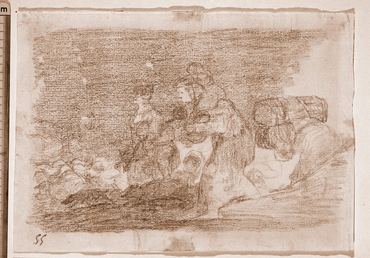 The Disasters of War: Og dette også (forberedende tegning av Francisco de Goya