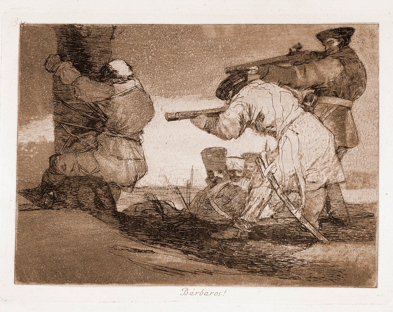 The Disasters of War: Barbarians! (Gravering etter forberedende tegning av Francisco de Goya