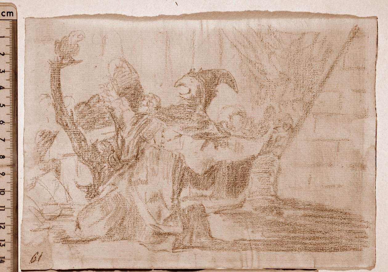 The Disasters of War: Farandole of charlatans (forberedende tegning av Francisco de Goya