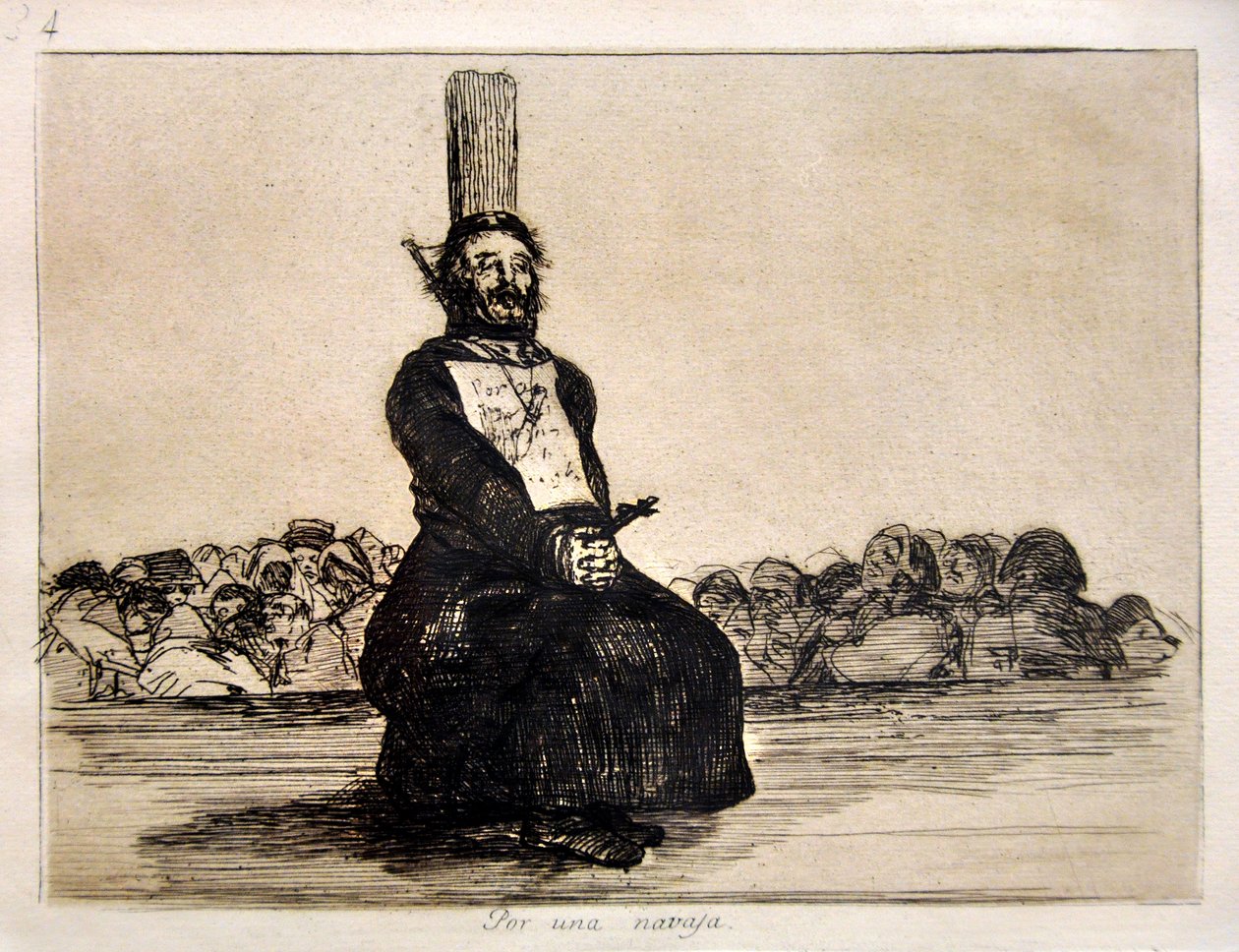The Disasters of War: Por una Navaja (for en kniv) av Francisco Jose de Goya y Lucientes