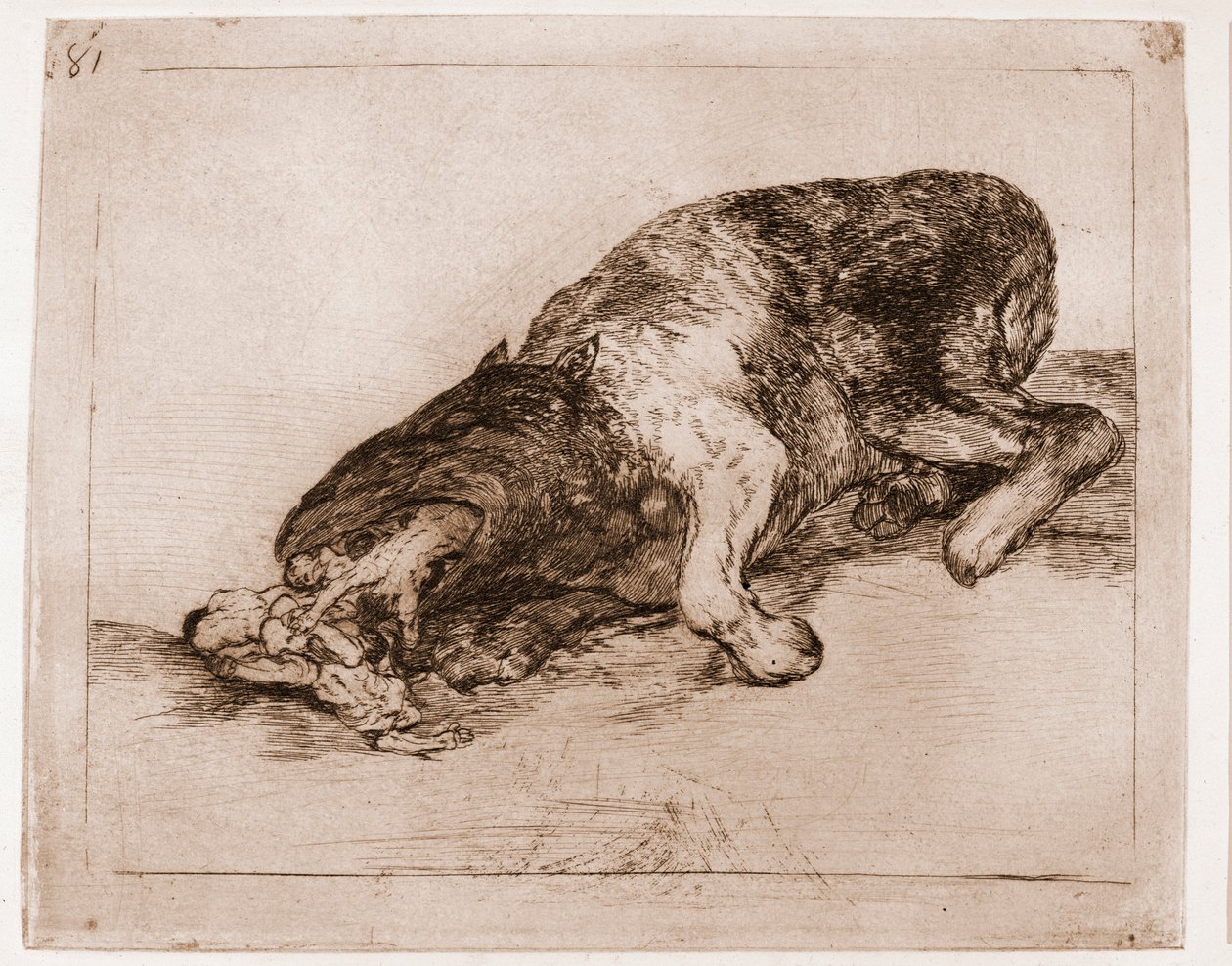 The Disasters of War: Proud Monster! (etsing fra forberedende tegning av Francisco de Goya