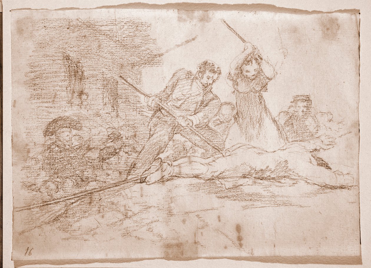 The Disasters of War: Rabble (forberedende tegning av Francisco de Goya