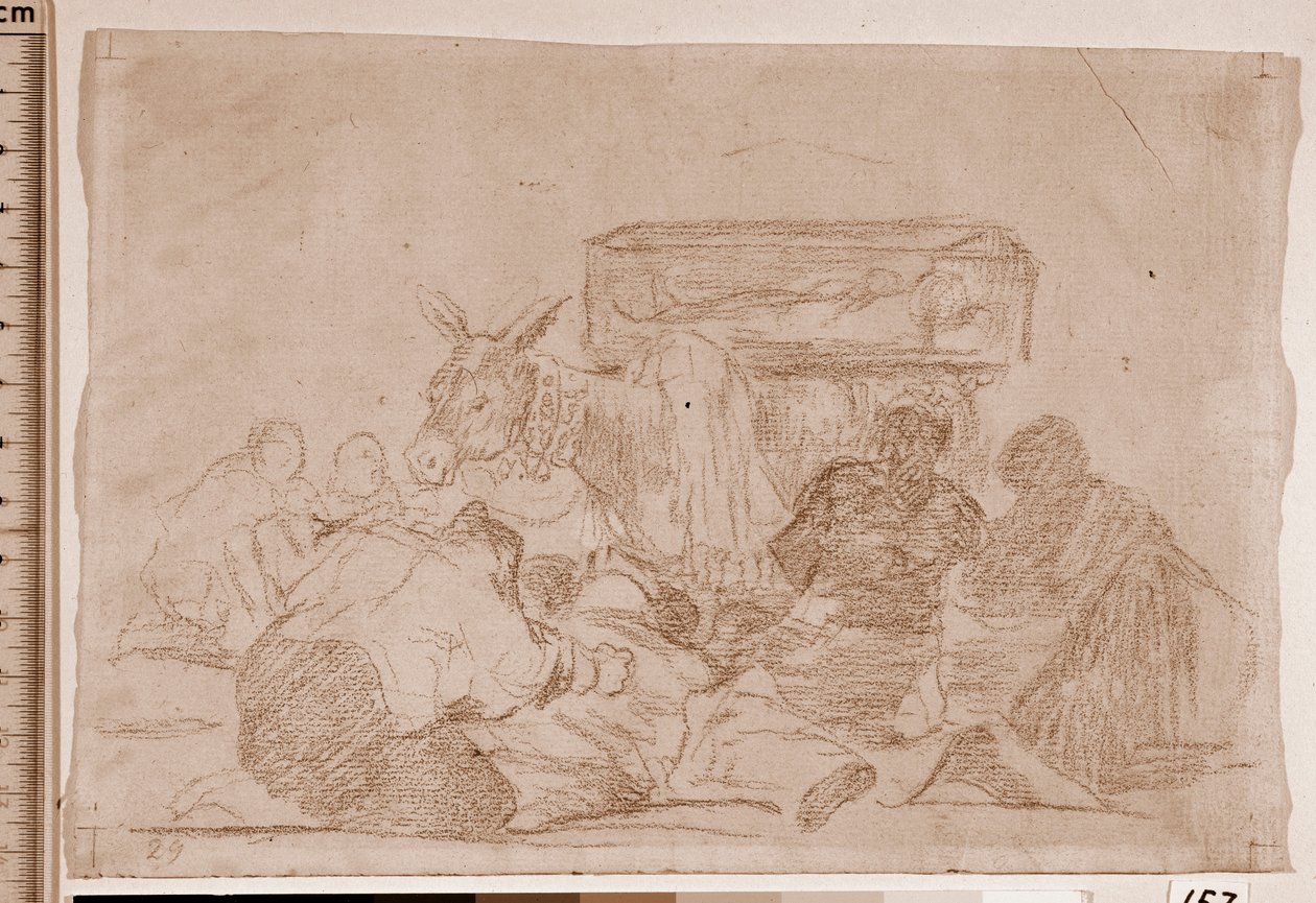The Disasters of War: Merkelig hengivenhet (forberedende tegning av Francisco de Goya