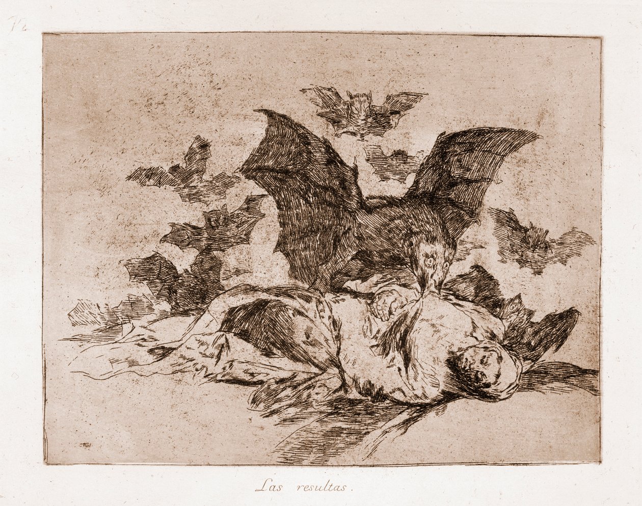 The Disasters of War: Resultatene (etsing fra forberedende tegning av Francisco de Goya