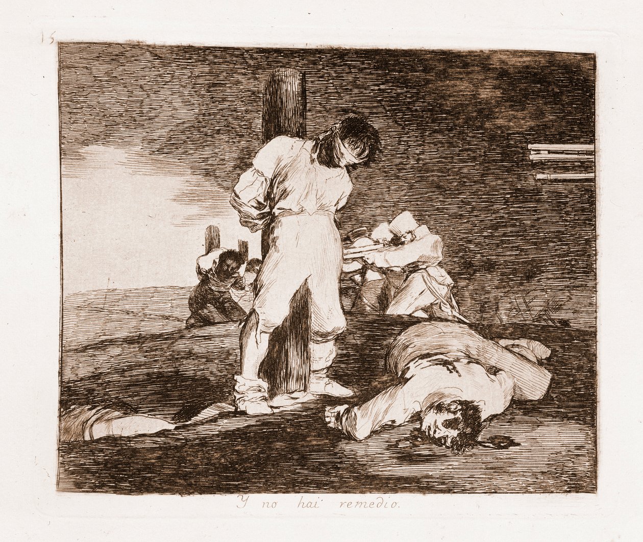 The Disasters of War: Det er ikke noe håp (etsing fra den forberedende tegningen av Francisco de Goya