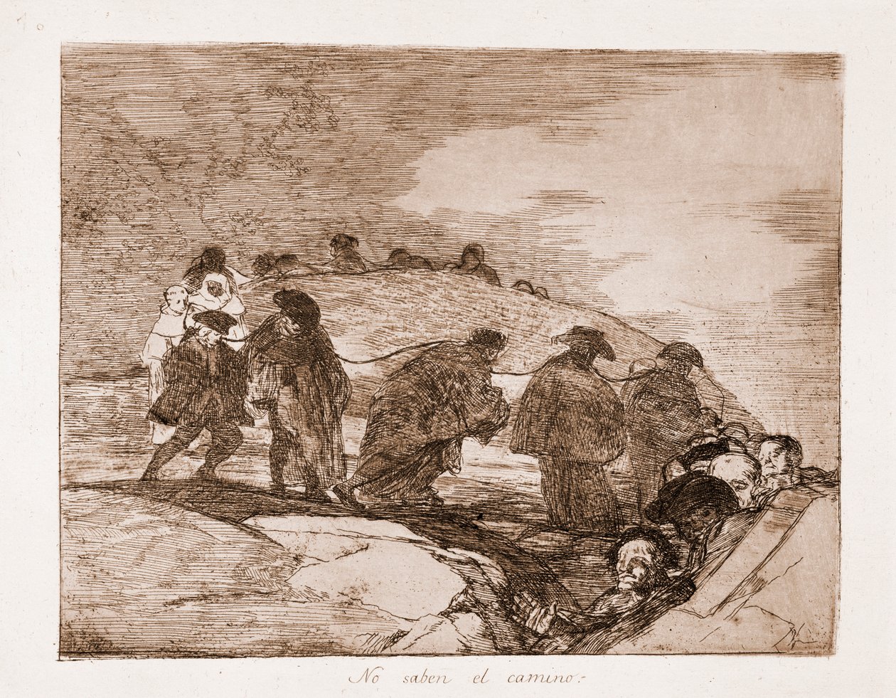The Disasters of War: De kjenner ikke veien (etsing fra forberedende tegning av Francisco de Goya