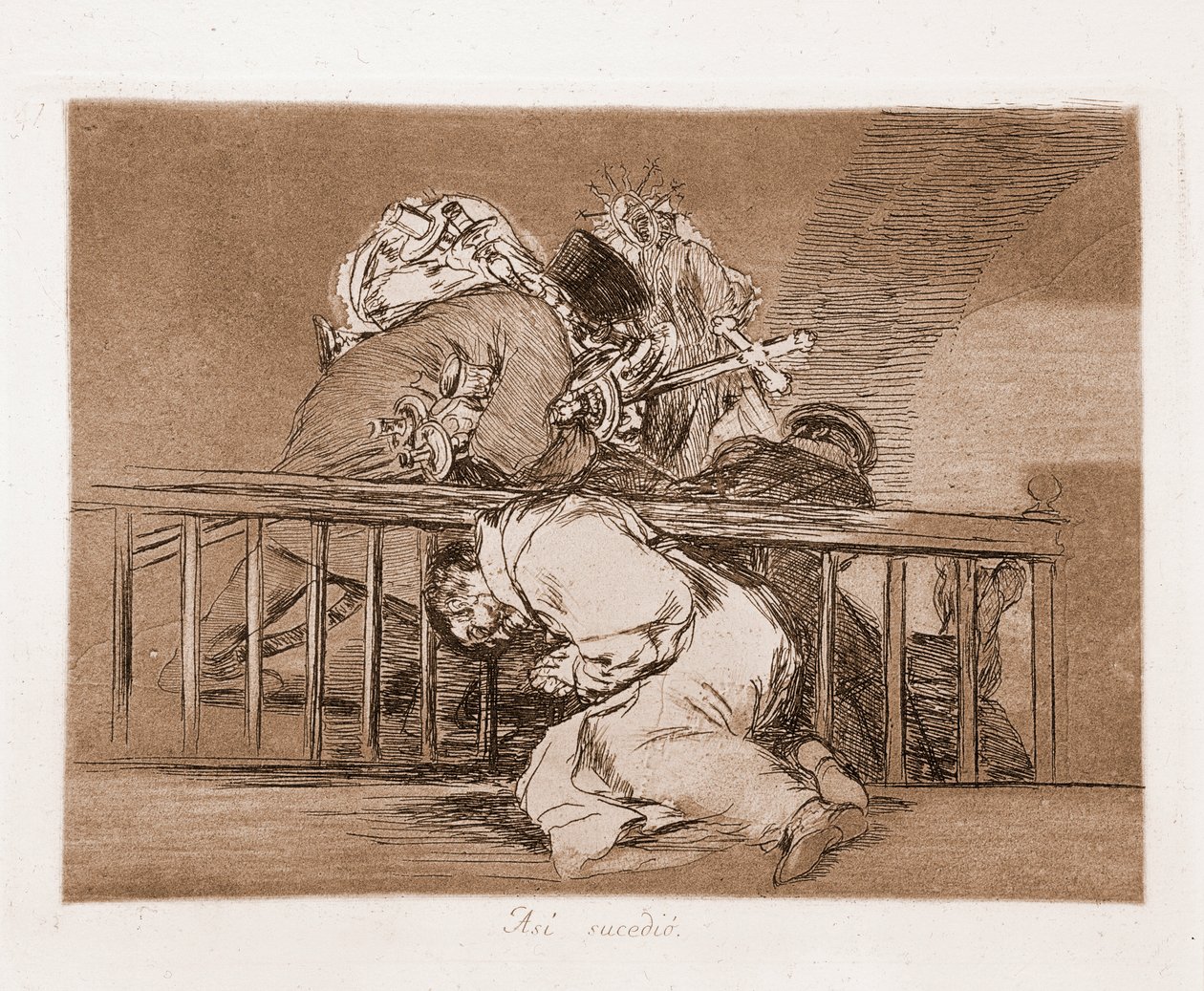 The Disasters of War: Dette er måten det skjedde på (etsing fra forberedende tegning av Francisco de Goya