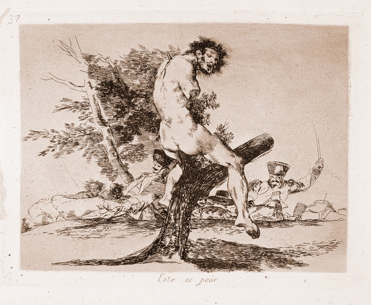 The Disasters of War: Dette er verre (Gravering fra den forberedende tegningen av Francisco de Goya