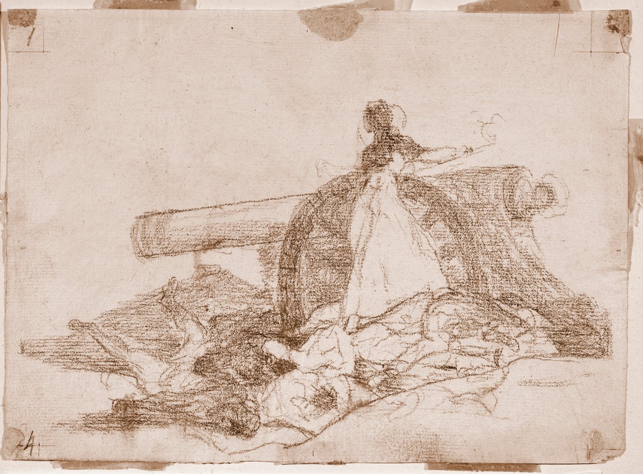 The Disasters of War: Hvilket mot! (forberedende tegning av Francisco de Goya