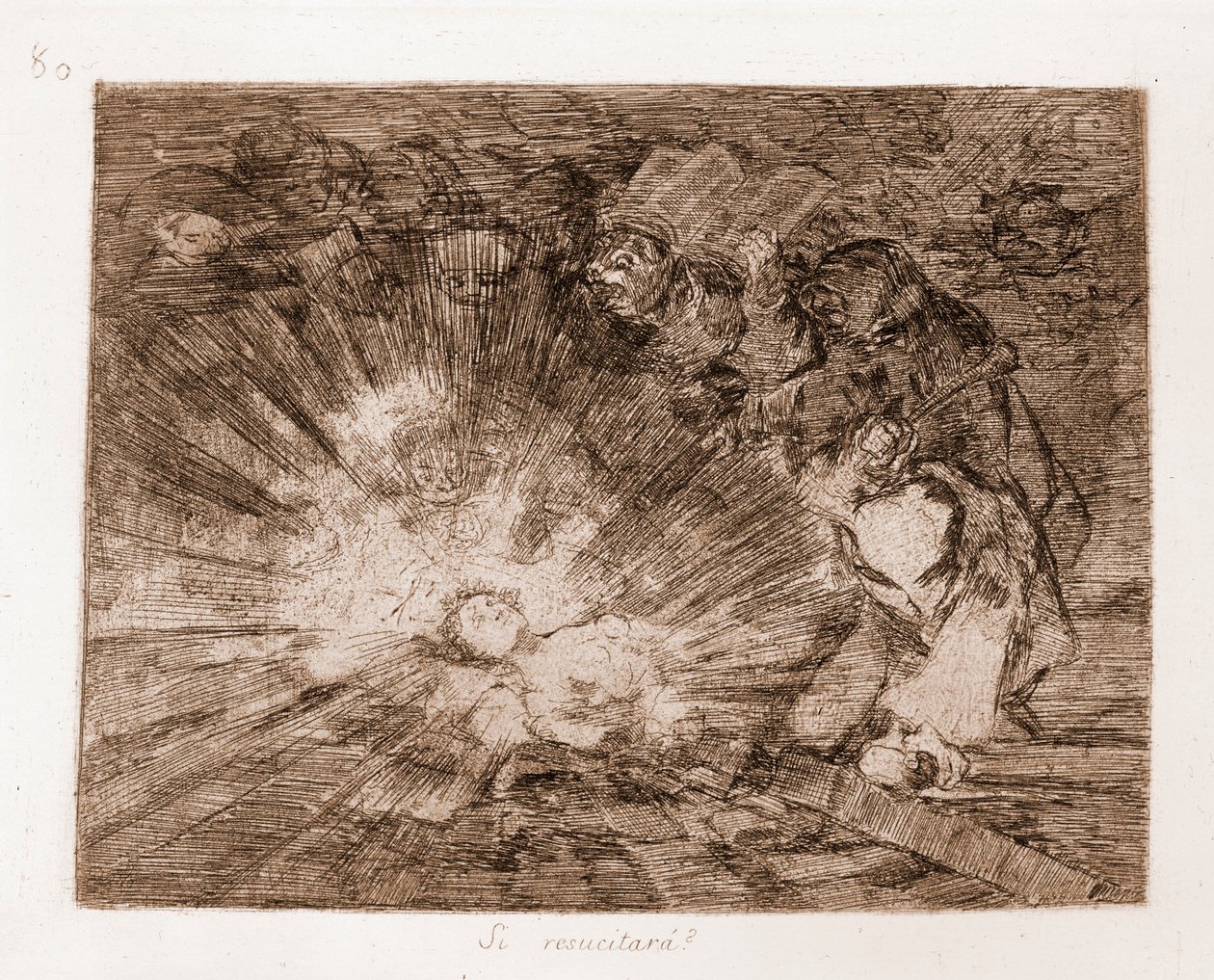 The Disasters of War: Vil han gjenoppstå? (etsing fra forberedende tegning av Francisco de Goya