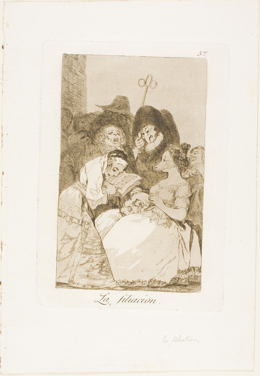 The Filiation, plate 57 fra Los Caprichos av Francisco Jose de Goya y Lucientes