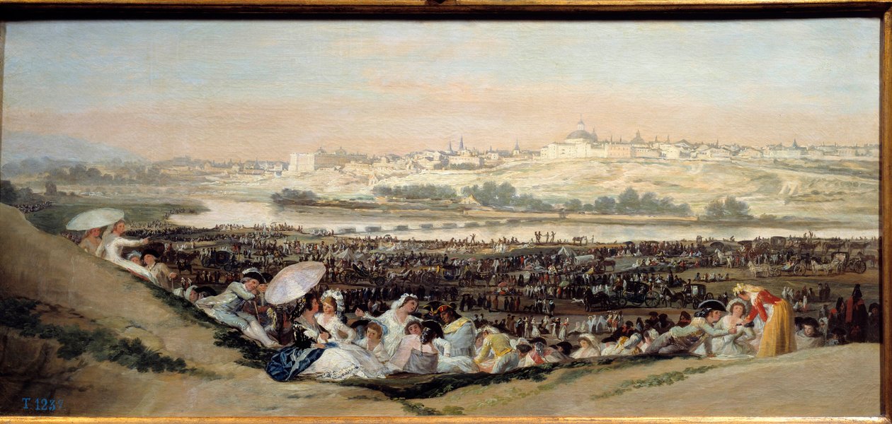 The Prairie of San Isidro (Spania) - Utsikt over byen Madrid fra Eremitasjen i San Isidro - Maleri av Francisco De Goya (1746-1828) av Francisco de Goya