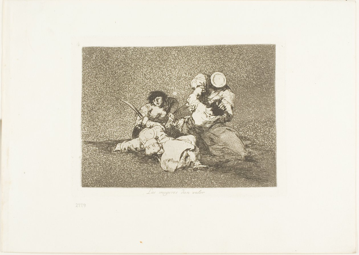 The Women Give Courage, plate fire fra The Disasters of War av Francisco Jose de Goya y Lucientes