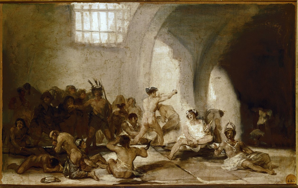Det gale huset.(olje på tre av Francisco de Goya
