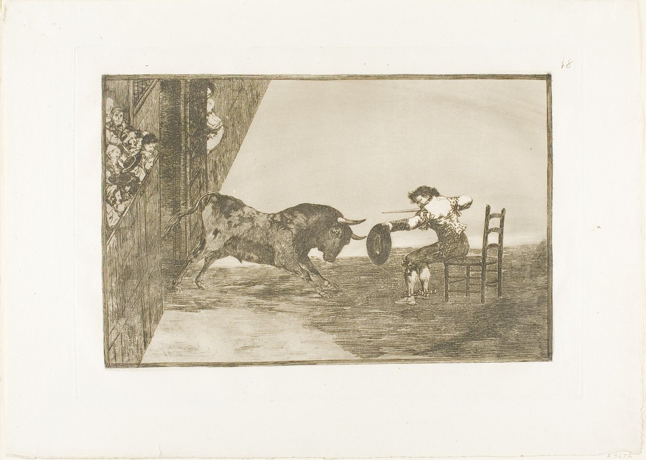 Den vågale av Martincho i ringen ved Saragossa, plate 18 fra The Art of Bullfighting av Francisco Jose de Goya y Lucientes