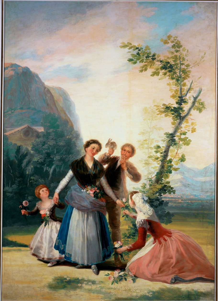 Blomsterjentene, tegneserie til et billedvev (maleri på lerret) av Francisco Jose de Goya y Lucientes