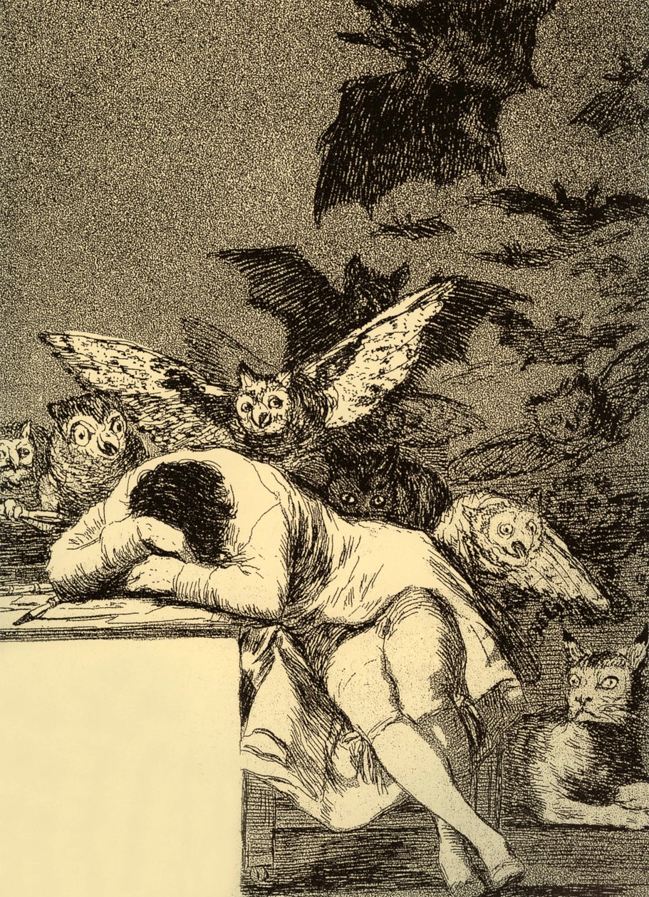Fornuftens søvn produserer monstre (Caprice 43) av Francisco Jose de Goya y Lucientes
