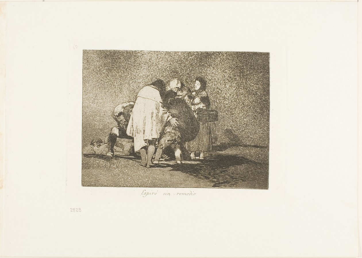 Det var ingenting å gjøre og han døde, plate 53 fra The Disasters of War av Francisco Jose de Goya y Lucientes