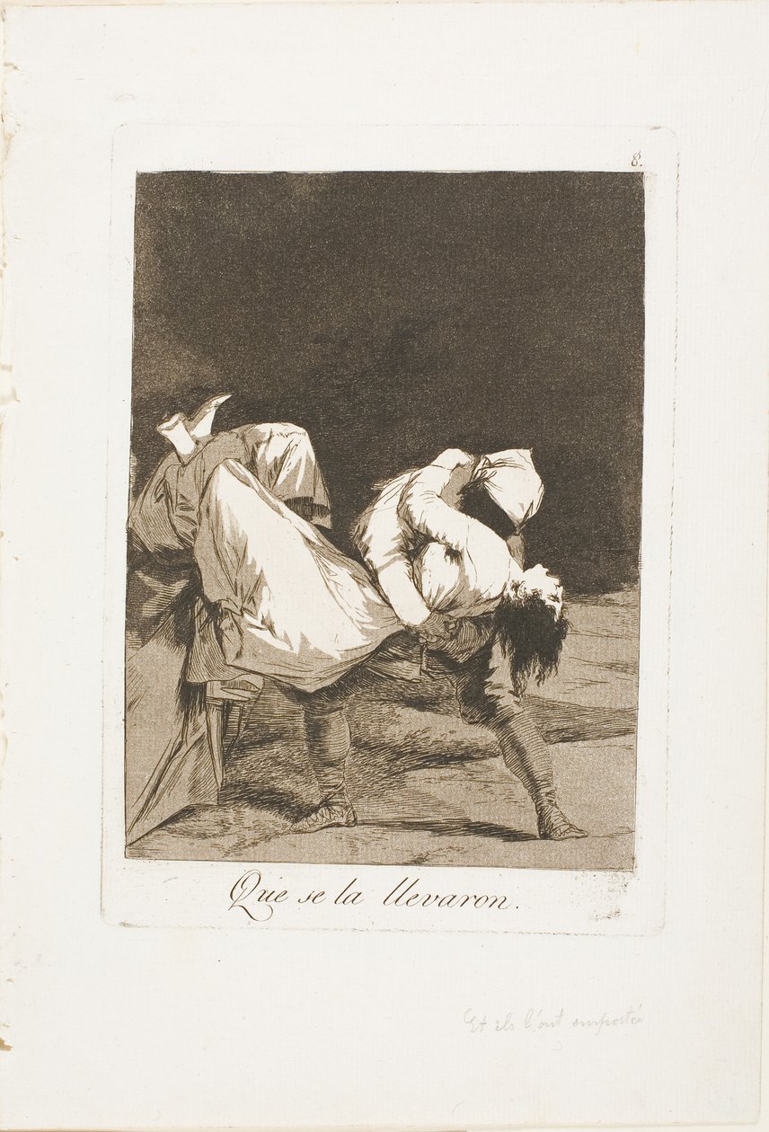 They Carried Her Off!, plate åtte fra Los Caprichos av Francisco Jose de Goya y Lucientes