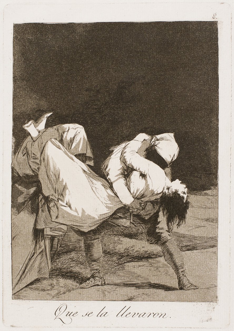 They Carried Her Off!, plate åtte fra Los Caprichos, 1797-99 av Francisco de Goya