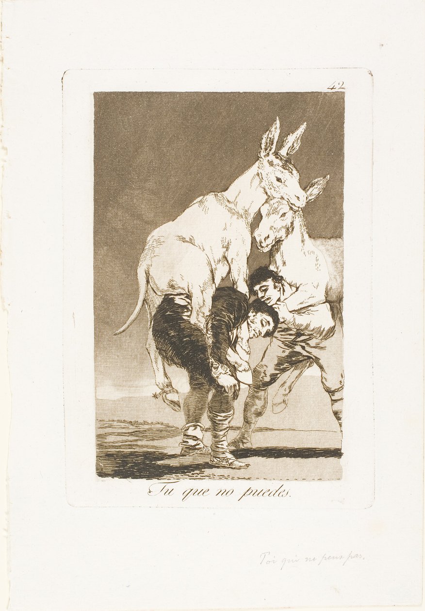 Thou Who Canst Not, plate 42 fra Los Caprichos av Francisco Jose de Goya y Lucientes