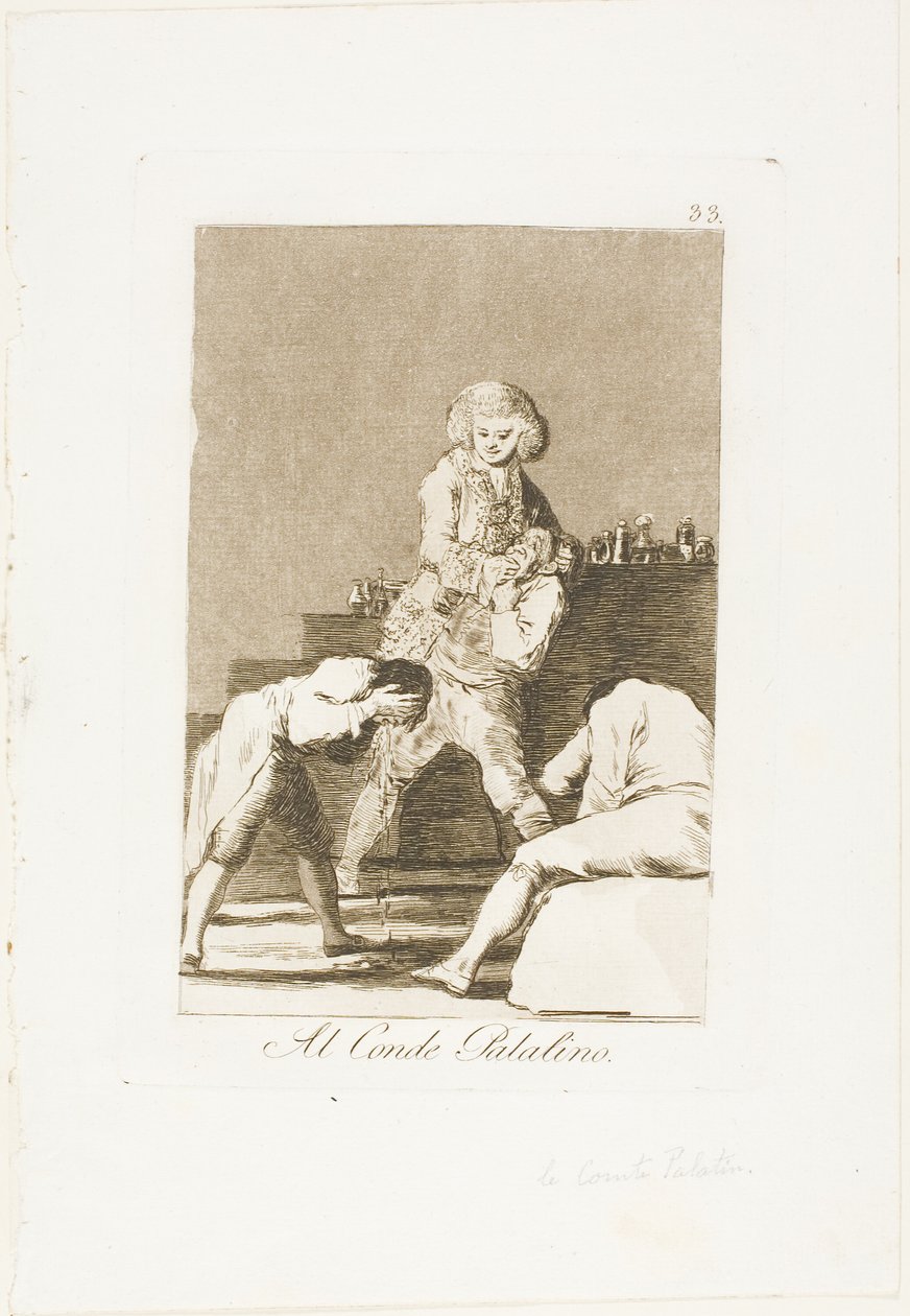 Til greve Palatiner eller greve av ganen, plate 33 fra Los Caprichos av Francisco Jose de Goya y Lucientes