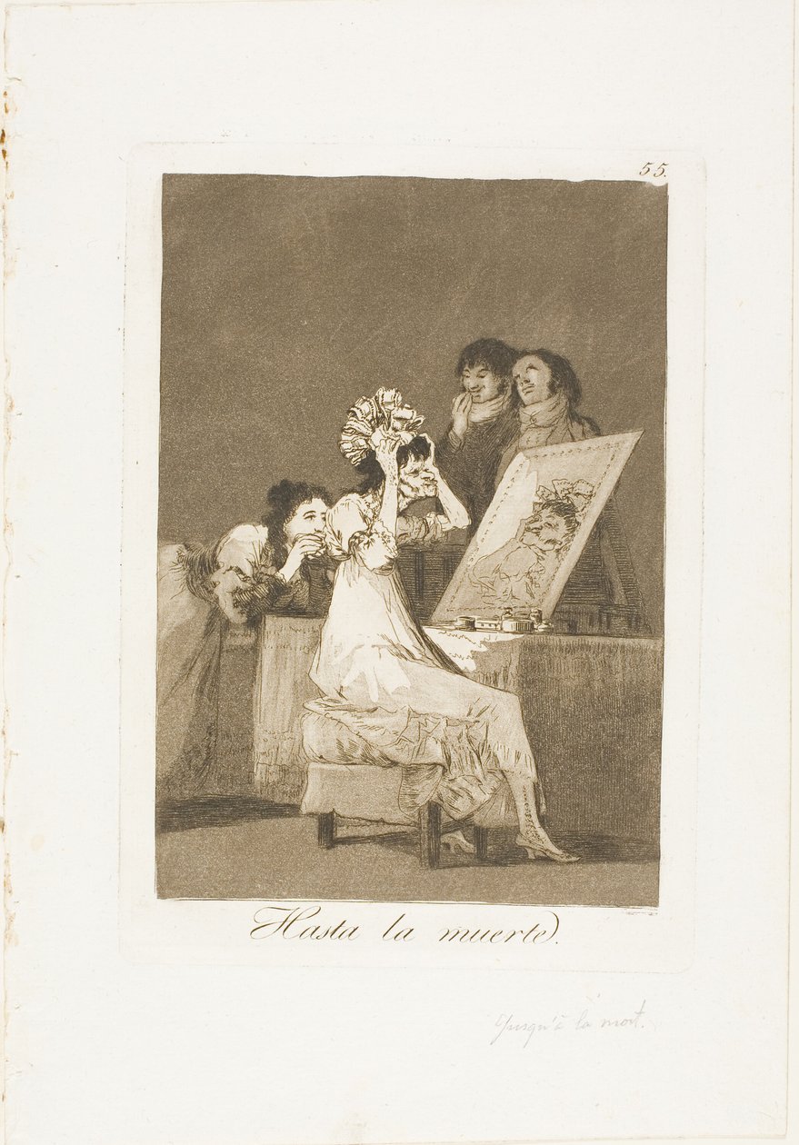 Inntil døden, plate 55 fra Los Caprichos av Francisco Jose de Goya y Lucientes